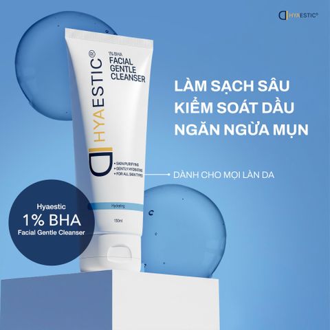 Sữa rửa mặt dịu nhẹ làm sạch sâu Hyaestic 1% BHA Facial Gentle Cleanser [hàng nhập khẩu]