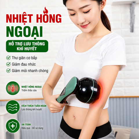 Máy Massage Cầm Tay Puli PL-661DC4 - 8 Đầu, Massage Hồng Ngoại Giảm Cân, Giải Pháp Vòng Eo Thon Gọn Tại Nhà