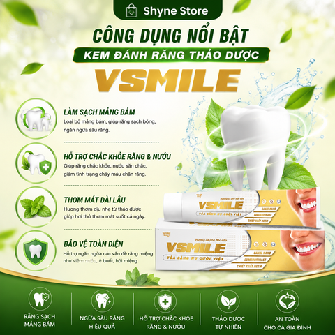 Kem Đánh Răng Vsmile 150g - Hương Vị Cà Phê Thơm Mát, Bảo Vệ Răng Miệng, Sạch Mảng Bám, Hơi Thở Tươi Mát Suốt 24 Giờ