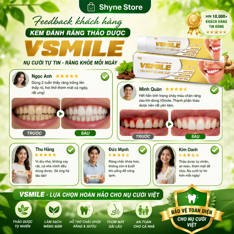 Kem Đánh Răng Vsmile 150g - Hương Vị Cà Phê Thơm Mát, Bảo Vệ Răng Miệng, Sạch Mảng Bám, Hơi Thở Tươi Mát Suốt 24 Giờ