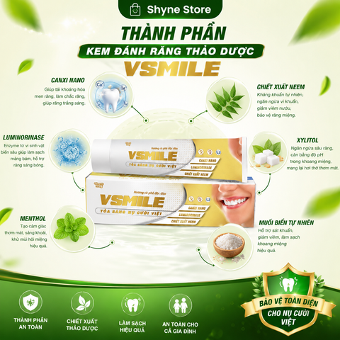 Kem Đánh Răng Vsmile 150g - Hương Vị Cà Phê Thơm Mát, Bảo Vệ Răng Miệng, Sạch Mảng Bám, Hơi Thở Tươi Mát Suốt 24 Giờ
