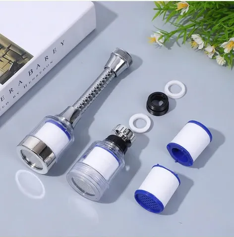 (Combo 02) Đầu nối vòi nước tích hợp bông lọc hoạt tính xoay 360