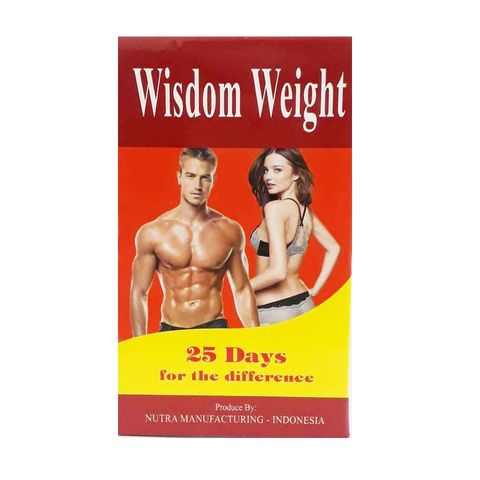 Loại Tốt Cao Cấp Viên Uống Wisdom Weight Tăng Cân Hiệu Quả - Sự Tốt Cho Người Gầy Ốm - Hộp 25 Viên Nutra Manufacturing Indonesia Đẳng Cấp Hàng Tuyển Cao Cấp
