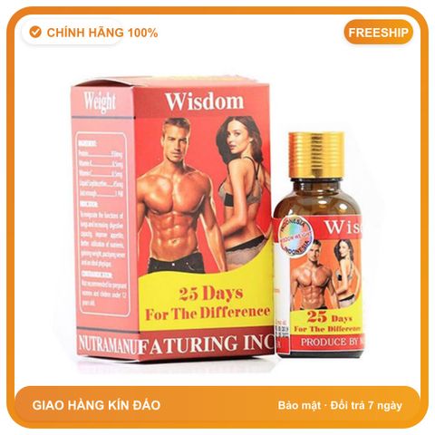 Phiên Bản Mới (Fullbox) Mẫu Mới Viên Uống Wisdom Weight Tăng Cân Hiệu Quả - Sự Tốt Cho Người Gầy Ốm - Hộp 25 Viên Nutra Manufacturing Indonesia Hàng Chất Chính Hãng Đẳng Cấp Bản Mới