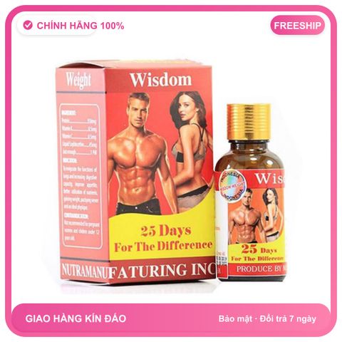 Loại Tốt Cao Cấp Viên Uống Wisdom Weight Tăng Cân Hiệu Quả - Sự Tốt Cho Người Gầy Ốm - Hộp 25 Viên Nutra Manufacturing Indonesia Đẳng Cấp Hàng Tuyển Cao Cấp