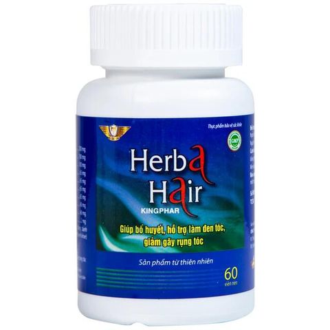 Viên uống hỗ trợ làm đen tóc, giảm gãy rụng Herba Hair Kingphar (60 viên)