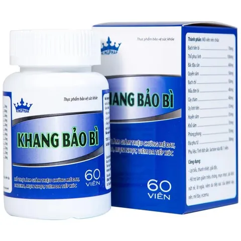 Viên uống hỗ trợ giảm mụn nhọt, da khô, nứt nẻ, lở ngứa của bệnhh vảy nến Khang Bảo Bì Kingphar (60 viên)