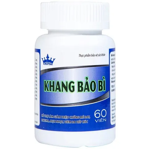 Viên uống hỗ trợ giảm mụn nhọt, da khô, nứt nẻ, lở ngứa của bệnhh vảy nến Khang Bảo Bì Kingphar (60 viên)