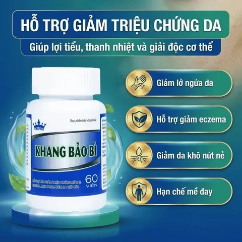 Viên uống hỗ trợ giảm mụn nhọt, da khô, nứt nẻ, lở ngứa của bệnhh vảy nến Khang Bảo Bì Kingphar (60 viên)