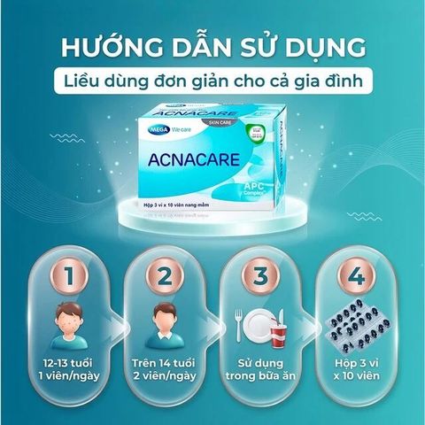 Viên hỗ trợ làm đẹp da Acnacare Mega (3 vỉ x 10 viên)