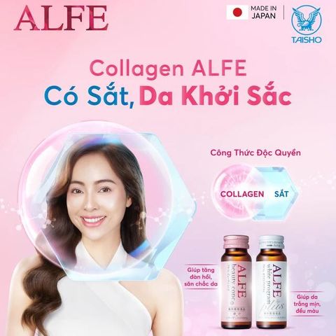 Nước uống bổ sung collagen Alfe Beauty Conc Taisho (10 chai x 50ml)