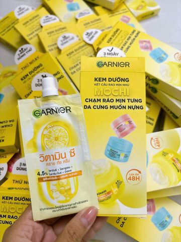 [Mini Gói 7ml ] Kem Dưỡng Garnier Mochi Vitamin C Sáng Da & Căng Mọng Dry Touch Cream