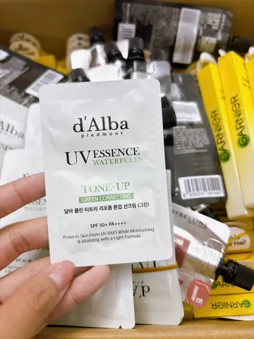 [Mini Gói 3ml]  - Sample Kem Chống Nắng d'Alba ToneUp (dalba) - Xanh Lá