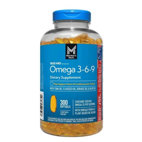Viên uống Bảo vệ tim mạch - Hỗ trợ não bộ & Tăng cường thị lực |300 viên| Member's Mark Omega 3-6-9 [S/P Chuẩn Mỹ]