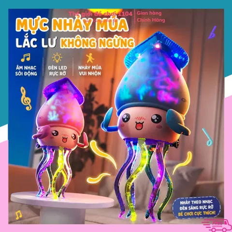 Đồ chơi bạch tuộc nhảy múa bịt mắt có đèn và nhạc tự tránh vật cản kích thích vận động cho bé Thế giới đồ chơi 1104