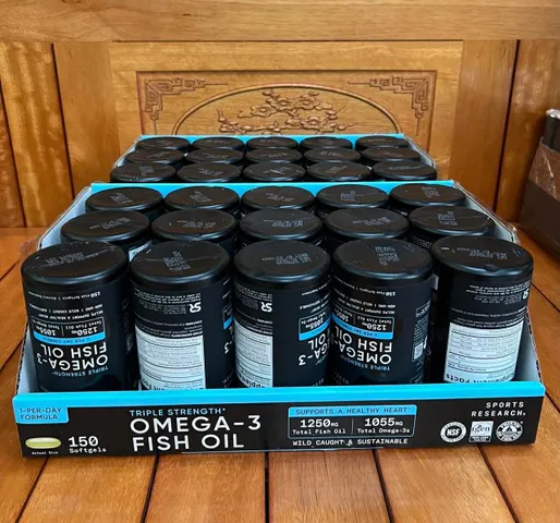 Viên Dầu cá Sports Research Omega-3- 150 viên - Bổ sung Omega-3 cho sức khỏe tim mạch và não bộ 1976