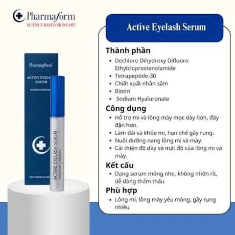 Serum Dưỡng Mi và Lông Mày Pharmaform Active Eyelash Serum 5ml [hàng công ty]