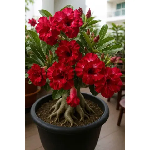 Hạt giống hoa sứ kép Thái Lan màu đỏ nhung sẫm cánh to đế vương - Bịch 10 hạt – Mã số 1629