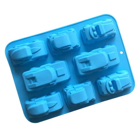 Khuôn silicone làm rau câu, socola 8 chiếc xe hơi – Mã 1386