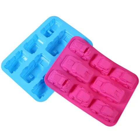 Khuôn silicone làm rau câu, socola 8 chiếc xe hơi – Mã 1386