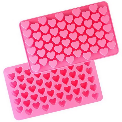 Khuôn silicone làm kẹo dẻo chip chip, socola, rau câu 55 hình trái tim - Mã 1248