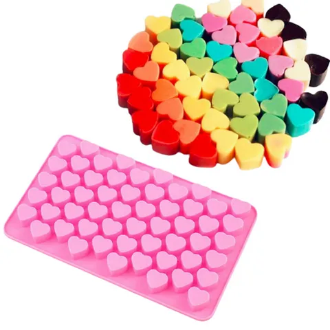 Khuôn silicone làm kẹo dẻo chip chip, socola, rau câu 55 hình trái tim - Mã 1248