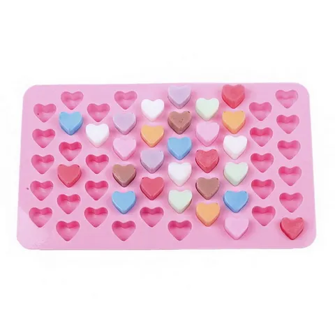 Khuôn silicone làm kẹo dẻo chip chip, socola, rau câu 55 hình trái tim - Mã 1248