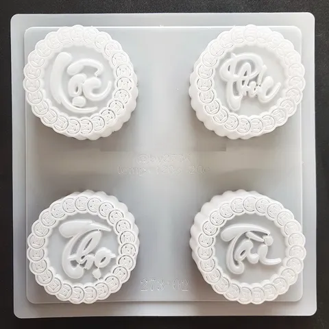 Khuôn làm bánh trung thu, rau câu Phúc Lộc Thọ Tài – Loại 10 cm - Mã số 1006