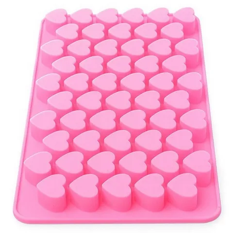 Khuôn silicone làm kẹo dẻo chip chip, socola, rau câu 55 hình trái tim - Mã 1248