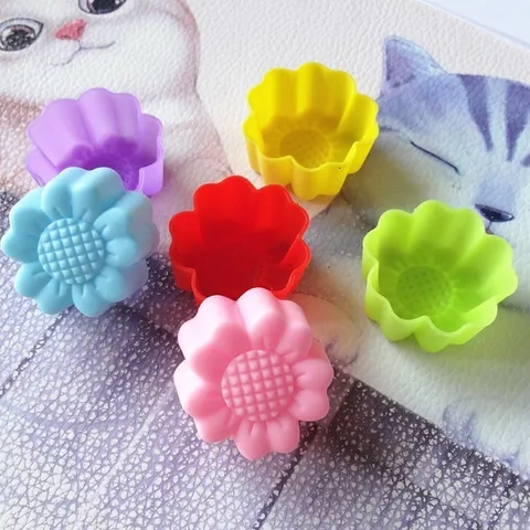 Bộ 10 khuôn rau câu silicone hoa hướng dương 3 lớp – Mã 1163