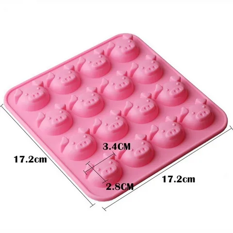 Khuôn rau câu silicone 16 mặt heo con – Mã 1087
