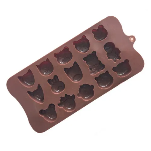 Khuôn silicon làm rau câu, socola 15 con ếch, gấu, heo, thỏ – Mã số 1257 790450