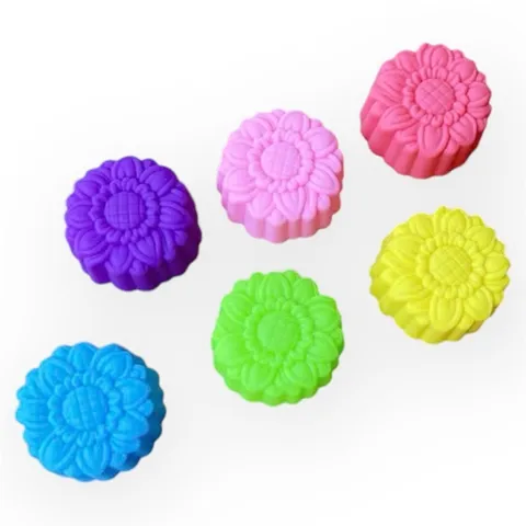 Bộ 10 khuôn silicon 3 lớp làm bánh, rau câu, bánh bông lan, bánh da lợn hoa hướng dương 3 chiều – Mã số 1210 790515