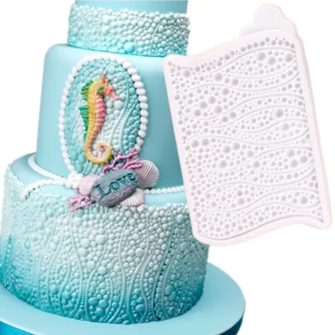 Khuôn silicon làm viền rau câu, fondant hình chuỗi ngọc - Mã số 1294