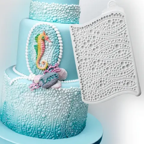 Khuôn silicon làm viền rau câu, fondant hình chuỗi ngọc - Mã số 1294