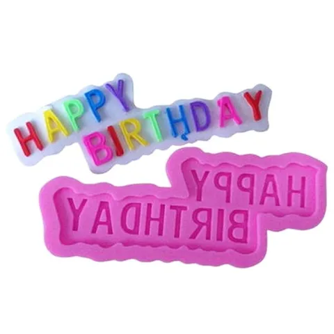 Khuôn silicon làm bánh rau câu, socola sinh nhật chữ Happy Birthday - Mã số 1375