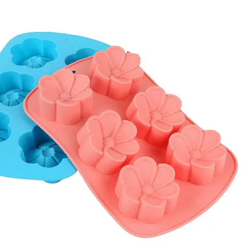 Khuôn rau câu silicone 6 hoa mai – Mã 1482