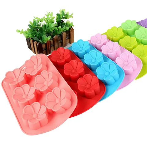 Khuôn rau câu silicone 6 hoa mai – Mã 1482