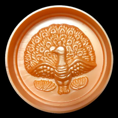 Khuôn trung thu con công xòe đuôi - Loại 10 cm – Mã 1643