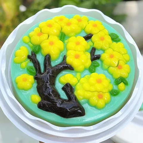Khuôn rau câu sinh nhật, cưới hỏi hoa mai – Khuôn hình tròn loại 20 cm - Mã số 1276 790616