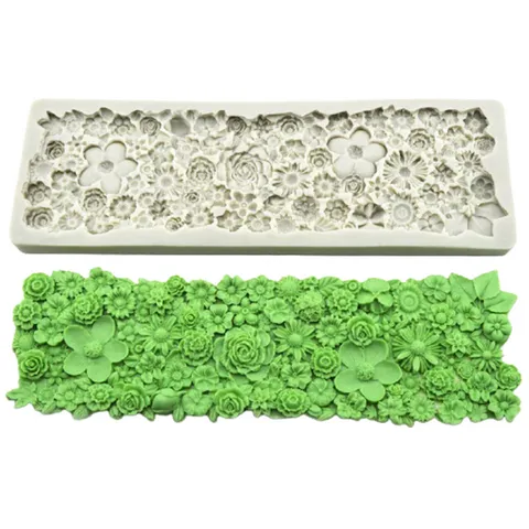Khuôn silicone làm viền rau câu, fondant hoa dại - Mã 1723