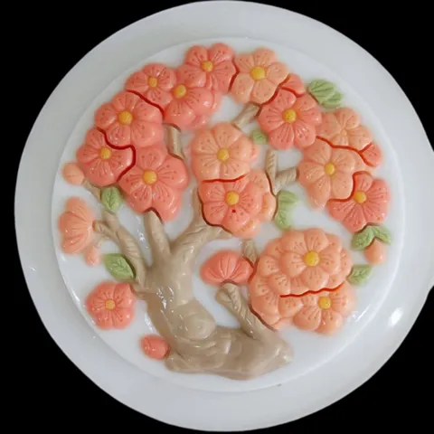 Khuôn rau câu sinh nhật, cưới hỏi hoa mai – Khuôn hình tròn loại 20 cm - Mã số 1276 790616