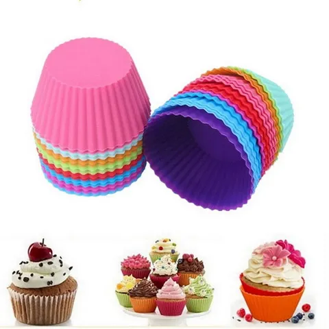 Bộ 10 khuôn rau câu silicone hình tròn Cupcake 3 lớp – Mã 1133