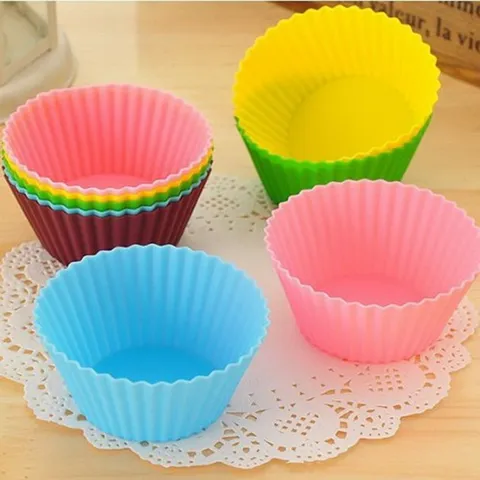 Bộ 10 khuôn rau câu silicone hình tròn Cupcake 3 lớp – Mã 1133