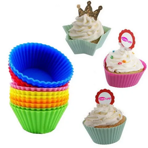Bộ 10 khuôn rau câu silicone hình tròn Cupcake 3 lớp – Mã 1133
