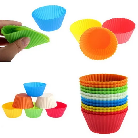 Bộ 10 khuôn rau câu silicone hình tròn Cupcake 3 lớp – Mã 1133