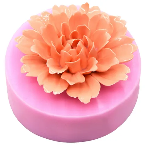 Khuôn rau câu silicon hoa mẫu đơn tầng - Kích thước 11 cm - Mã số 1353