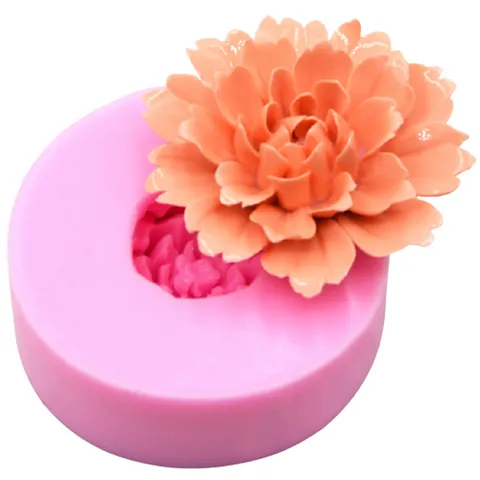 Khuôn rau câu silicon hoa mẫu đơn tầng - Kích thước 11 cm - Mã số 1353