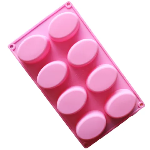 Khuôn silicone làm rau câu 8 hình Oval - Mã 1052