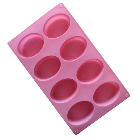 Khuôn silicone làm rau câu 8 hình Oval - Mã 1052